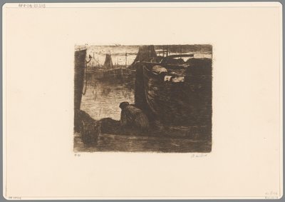 Adam bir liman rıhtımında Rıhtımda (orijinal başlık) by Willem de Zwart (signed by artist)