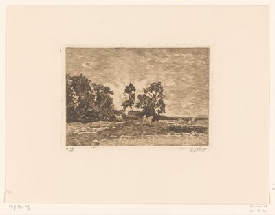 İnekli çayır (orijinal başlık) by Willem de Zwart (signed by artist)