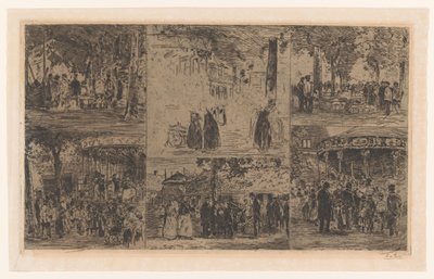 Bir pazar gününün ve bir köy panayırının altı çizimi by Willem de Zwart (signed by artist)