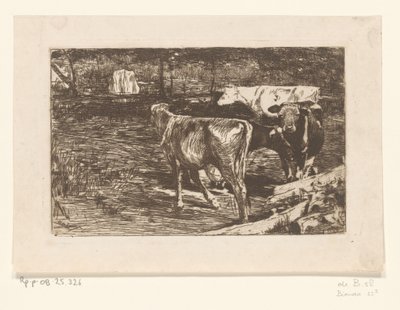 Çayırda dört inek Sütlü köşede (orijinal başlık) by Willem de Zwart