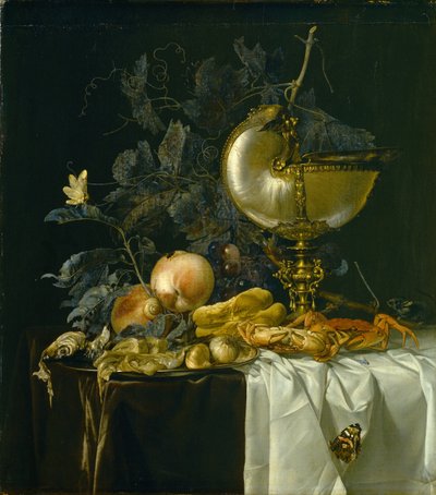 Nautilus Cup ile Natürmort by Willem van Aelst