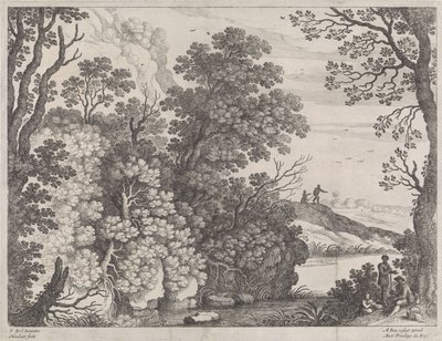 orman manzarası İtalyan manzaraları (dizi başlığı) by Willem van Nieulandt (II)