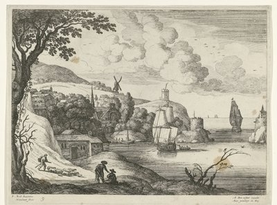 Bir koyda köy İtalyan manzaraları (dizi başlığı) by Willem van Nieulandt (II)