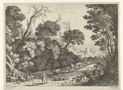 sürü ile çobanlar İtalyan manzaraları (dizi başlığı) by Willem van Nieulandt (II)