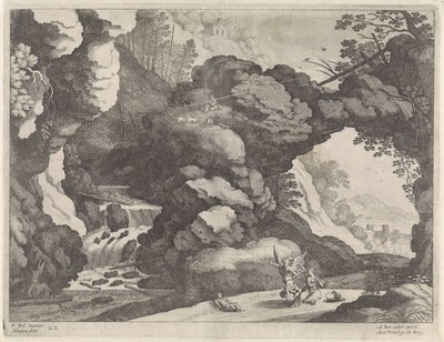 Hacer ve İsmail ile Manzara İtalyan manzaraları (dizi başlığı) by Willem van Nieulandt (II)