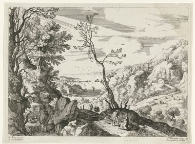 Yahuda ve Tamar ile manzara İtalyan manzaraları (dizi başlığı) by Willem van Nieulandt (II)