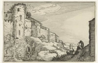 Roma kalıntıları ile manzara Roma kalıntıları ve kıyı manzaraları (dizi 1) (dizi başlığı) by Willem van Nieulandt (II)