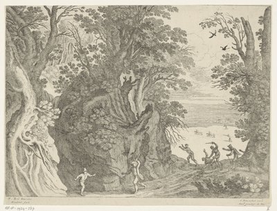 Silahlı soygun ile manzara by Willem van Nieulandt (II)