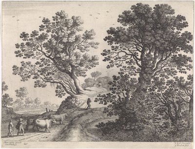İnek sürücüleri ile manzara İtalyan manzaraları (dizi başlığı) by Willem van Nieulandt (II)