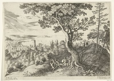 Gezgin soyguncular tarafından saldırıya uğradı İtalyan manzaraları (dizi başlığı) by Willem van Nieulandt (II)