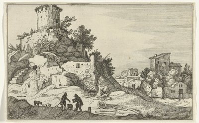 Bir kulenin yıkıntısı Roma kalıntıları ve kıyı manzaraları (dizi 1) (dizi başlığı) by Willem van Nieulandt (II)