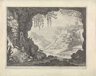 Mağaradan manzara görünümü by Willem van Nieulandt (II)
