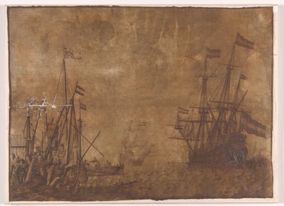Liman başında gemiler by Willem van de Velde (I)