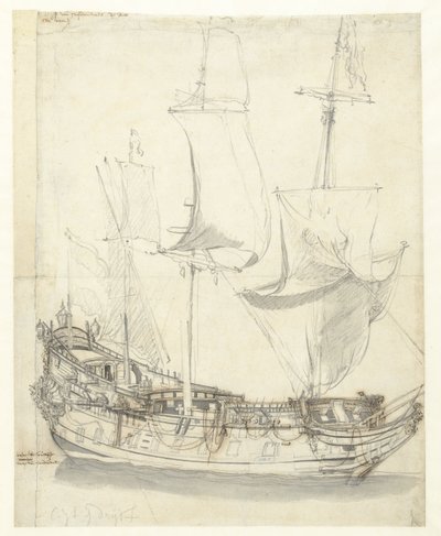 Koramiral Witte de'nin Princesse Royale'ını Birlikte Gönderin by Willem van de Velde (I)