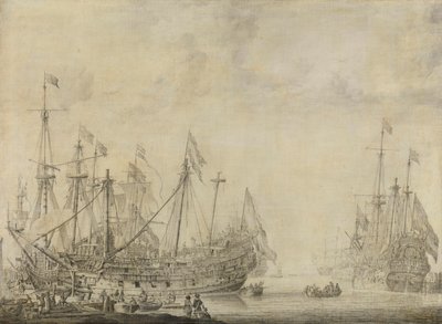 Savaştan sonra gemiler by Willem van de Velde (I)