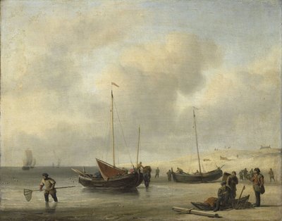 Sahilde Balıkçı Tekneleri (Kıyı, Balık Avı Boşaltma) by Willem van de Velde (II)