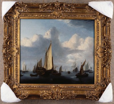 Sakin Bir Devlet Yatı ve Diğer Gemilerle Bir Deniz Manzarası, 1654 by Willem van de Velde