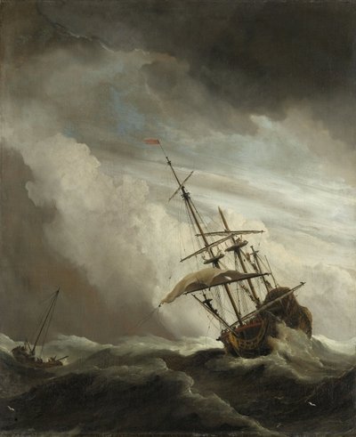 Açık Denizlerde Fırtınaya Yakalanan Bir Gemi, Gust olarak bilinir, 1680 by Willem van de Velde