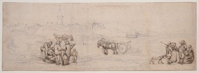 Köylü Figürlü Kumul Sahnesi by Willem van de Velde