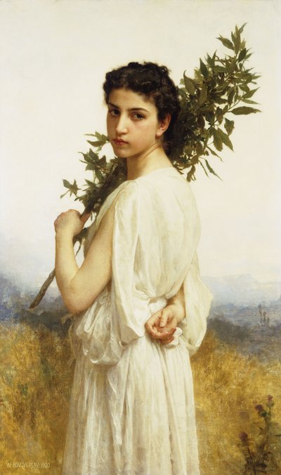 Defne Dalı Tutan Bir Peri, 1900 by William Adolphe Bouguereau