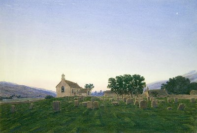 Şafak, Kirk Newton Kilisesi, Northumberland (kağıt üzerine suluboya ve gövde rengi) by Joseph Mallord William Turner