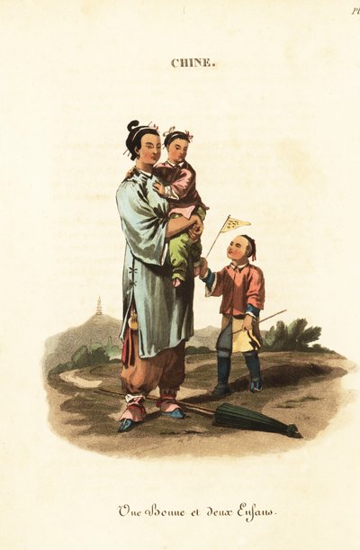 Çinli kreş hizmetçisi ve iki çocuk by William (after) Alexander