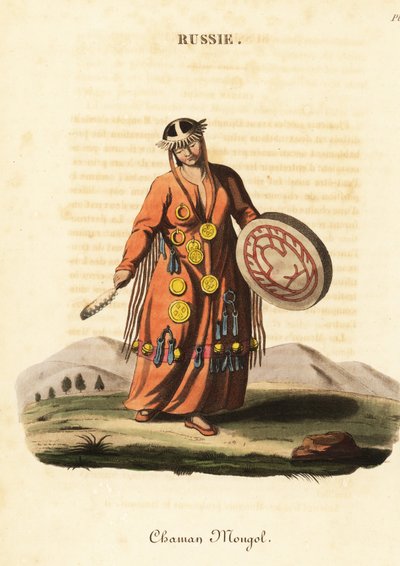 Kadın sihirbaz veya şaman, Moğol halkı by William (after) Alexander