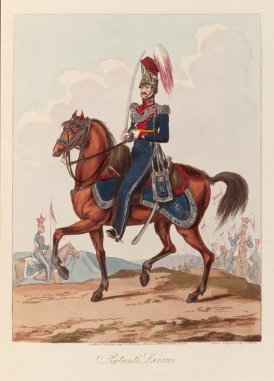 'Onaltıncı Mızraklılar' (aquatint, renkli) by William (after) Heath