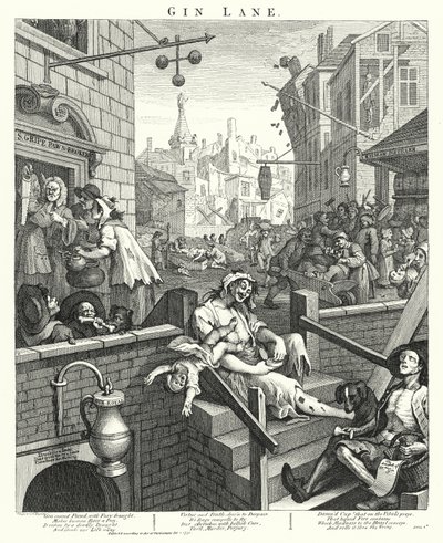 Cin Lane (gravür) by William (after) Hogarth