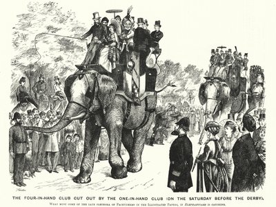 Yumruk karikatürü: Birebir Kulüp tarafından kesilen El Dördü Kulübü (Derbiden önceki Cumartesi günü) (gravür) by William (after) Ralston