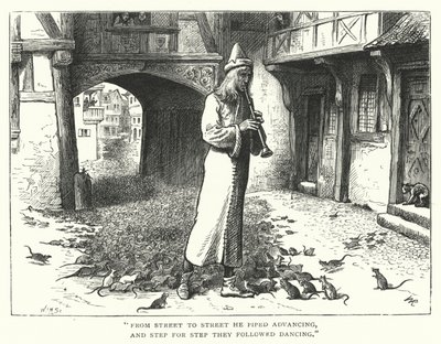 Hamelin Pied Piper (gravür) by William (after) Ralston