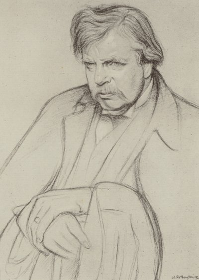 GK Chesterton (lito) by William (after) Rothenstein