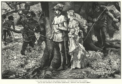 Robin Hood ve Allin A Dale (gravür) by William (after) Small