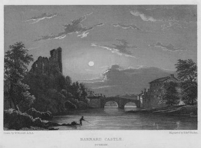 Barnard Kalesi, Durham (gravür) by William (after) Westall