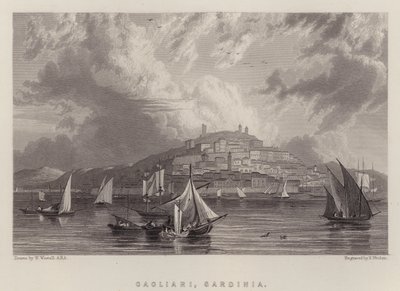 Cagliari, Sardunya (renkli taş) by William (after) Westall