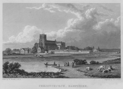Christchurch, Hampshire (gravür) by William (after) Westall