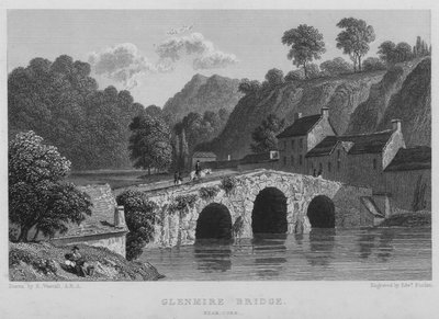 Cork yakınlarındaki Glenmire Köprüsü (gravür) by William (after) Westall
