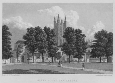 Green Court, Canterbury (gravür) by William (after) Westall