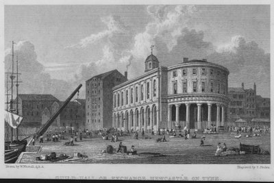 Guild-Hall veya Exchange, Newcastle on Tyne (gravür) by William (after) Westall