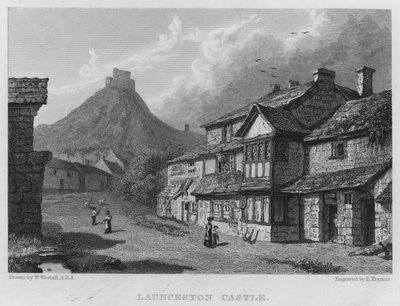 Launceston Kalesi (gravür) by William (after) Westall