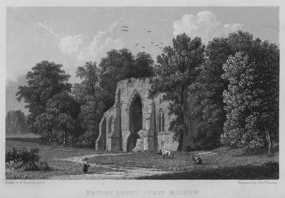 Netley Manastırı, Batı Penceresi (gravür) by William (after) Westall