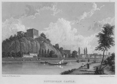 Nottingham Kalesi (gravür) by William (after) Westall