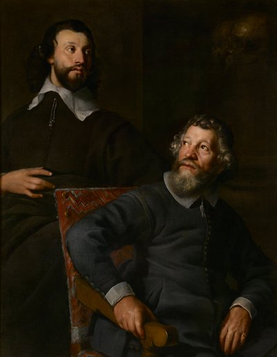 Nicholas Stone ve oğlu adlı iki beyefendinin portresi (tuval üzerine yağlı boya) by William (attr. to) Dobson