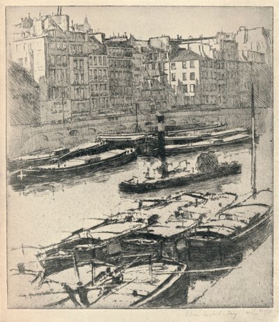 Grands Augustins Rıhtımı, 1915 by William A Levy