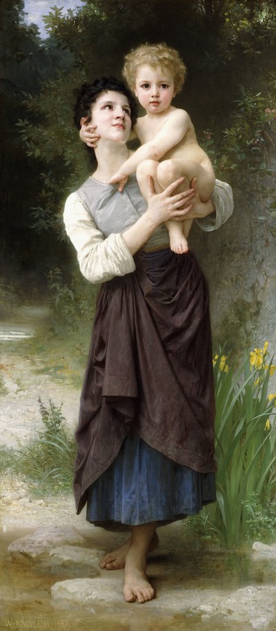 erkek ve kız kardeş, 1887 by William Adolphe Bouguereau