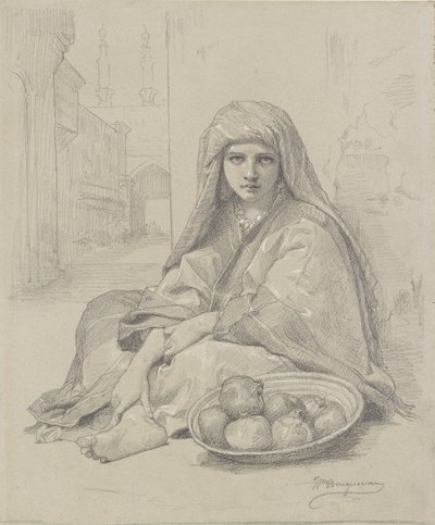 Nar satan Kuzey Afrikalı Kız, 19. yüzyılın sonlarında by William Adolphe Bouguereau