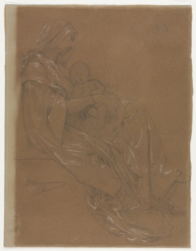 Bakire ve Çocuk by William Adolphe Bouguereau