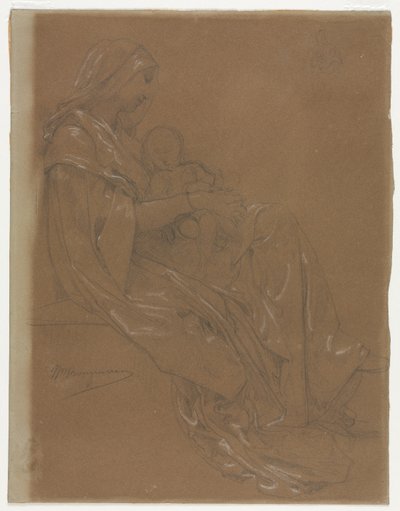 Bakire ve Çocuk, 19. yüzyılın ikinci yarısı. by William Adolphe Bouguereau