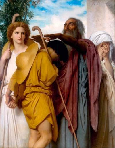Tobias Babasına Veda Ediyor', 1860. by William Adolphe Bouguereau
