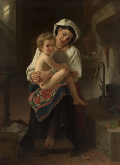 Çocuğuna Bakan Genç Anne, 1871. by William Adolphe Bouguereau
